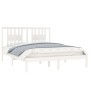 Estructura de cama madera maciza blanca King Size 150x200 cm de vidaXL, Camas y somieres - Ref: Foro24-3104069, Precio: 130,9...