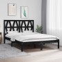 Estructura de cama de madera maciza de pino negra 140x190 cm de vidaXL, Camas y somieres - Ref: Foro24-3103982, Precio: 156,3...