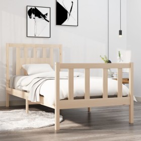 Estructura de cama madera maciza 90x190 cm de vidaXL, Camas y somieres - Ref: Foro24-3104093, Precio: 92,88 €, Descuento: %