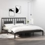 Gray solid wood double bed frame 180x200 cm by vidaXL, Beds and slatted bases - Ref: Foro24-3104080, Price: 178,99 €, Discoun...