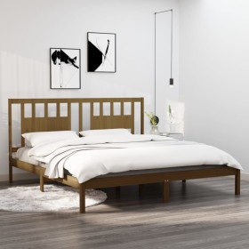 Honey brown solid wood bed frame 180x200 cm by vidaXL, Beds and slatted bases - Ref: Foro24-3104081, Price: 178,20 €, Discoun...