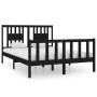 Estructura de cama de madera maciza negra 140x190 cm de vidaXL, Camas y somieres - Ref: Foro24-3104112, Precio: 172,73 €, Des...