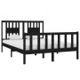 Estructura de cama de madera maciza negra 140x190 cm de vidaXL, Camas y somieres - Ref: Foro24-3104112, Precio: 172,73 €, Des...