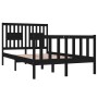 Estructura de cama madera maciza negra 120x190 cm de vidaXL, Camas y somieres - Ref: Foro24-3104102, Precio: 169,57 €, Descue...