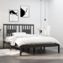 Double gray solid wood bed frame 135x190 cm by vidaXL, Beds and slatted bases - Ref: Foro24-3104040, Price: 155,26 €, Discoun...