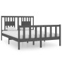 Estructura de cama de madera maciza gris 120x190 cm de vidaXL, Camas y somieres - Ref: Foro24-3104100, Precio: 156,99 €, Desc...