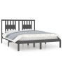 Solid gray pine wood bed frame 160x200 cm by vidaXL, Beds and slatted bases - Ref: Foro24-3104075, Price: 164,32 €, Discount: %