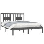 Solid gray pine wood bed frame 160x200 cm by vidaXL, Beds and slatted bases - Ref: Foro24-3104075, Price: 164,32 €, Discount: %