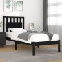 Estructura de cama madera maciza de pino negra 100x200 cm de vidaXL, Camas y somieres - Ref: Foro24-3103927, Precio: 125,99 €...