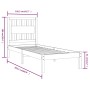 Estructura de cama madera maciza de pino negra 100x200 cm de vidaXL, Camas y somieres - Ref: Foro24-3103927, Precio: 125,99 €...