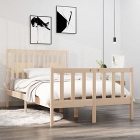 Estructura de cama madera maciza 120x190 cm de vidaXL, Camas y somieres - Ref: Foro24-3104098, Precio: 115,99 €, Descuento: %