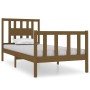 Estructura cama individual madera maciza marrón miel 75x190 cm de vidaXL, Camas y somieres - Ref: Foro24-3104091, Precio: 109...