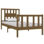 Estructura cama individual madera maciza marrón miel 75x190 cm de vidaXL, Camas y somieres - Ref: Foro24-3104091, Precio: 109...