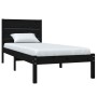 Black solid wood single bed frame 90x190 cm by vidaXL, Beds and slatted bases - Ref: Foro24-3104122, Price: 123,99 €, Discoun...