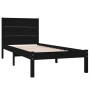 Black solid wood single bed frame 90x190 cm by vidaXL, Beds and slatted bases - Ref: Foro24-3104122, Price: 123,99 €, Discoun...