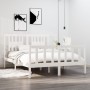 White solid wood bed frame 140x190 cm by vidaXL, Beds and slatted bases - Ref: Foro24-3104109, Price: 142,07 €, Discount: %