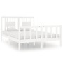 White solid wood bed frame 140x190 cm by vidaXL, Beds and slatted bases - Ref: Foro24-3104109, Price: 142,07 €, Discount: %