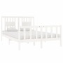 White solid wood bed frame 140x190 cm by vidaXL, Beds and slatted bases - Ref: Foro24-3104109, Price: 142,07 €, Discount: %