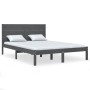 Estructura de cama madera maciza gris King Size 150x200 cm de vidaXL, Camas y somieres - Ref: Foro24-3104160, Precio: 166,99 ...