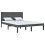 Estructura de cama madera maciza gris King Size 150x200 cm de vidaXL, Camas y somieres - Ref: Foro24-3104160, Precio: 166,99 ...