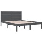 Estructura de cama madera maciza gris King Size 150x200 cm de vidaXL, Camas y somieres - Ref: Foro24-3104160, Precio: 166,99 ...