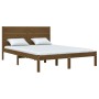 Estructura de cama doble madera maciza marrón miel 135x190 cm de vidaXL, Camas y somieres - Ref: Foro24-3104131, Precio: 150,...