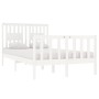 Small double bed frame white solid wood 120x190cm by vidaXL, Beds and slatted bases - Ref: Foro24-3104099, Price: 142,60 €, D...