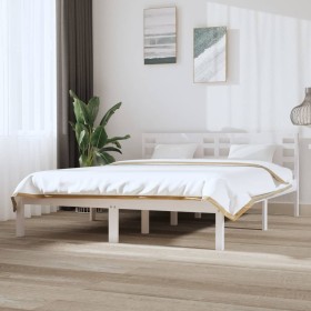 Solid white pine wood bed frame 120x200 cm by vidaXL, Beds and slatted bases - Ref: Foro24-3104214, Price: 119,86 €, Discount: %