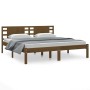 Estructura de cama madera maciza de pino marrón miel 200x200 cm de vidaXL, Camas y somieres - Ref: Foro24-3104241, Precio: 16...