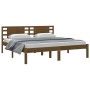 Estructura de cama madera maciza de pino marrón miel 200x200 cm de vidaXL, Camas y somieres - Ref: Foro24-3104241, Precio: 16...