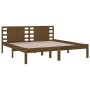 Estructura de cama madera maciza de pino marrón miel 200x200 cm de vidaXL, Camas y somieres - Ref: Foro24-3104241, Precio: 16...