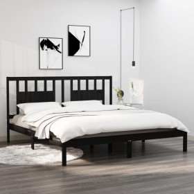 Black solid wood bed frame Supe King 180x200 cm by vidaXL, Beds and slatted bases - Ref: Foro24-3104082, Price: 177,18 €, Dis...