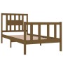 Honey brown solid wood single bed frame 90x190 cm by vidaXL, Beds and slatted bases - Ref: Foro24-3104096, Price: 137,99 €, D...