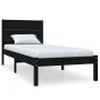 Estructura de cama madera maciza de pino negra 90x200 cm de vidaXL, Camas y somieres - Ref: Foro24-3104142, Precio: 108,99 €,...