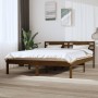 Estructura de cama madera maciza de pino marrón miel 140x200 cm de vidaXL, Camas y somieres - Ref: Foro24-3104221, Precio: 16...