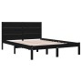 Estructura de cama de madera maciza de pino negra 140x200 cm de vidaXL, Camas y somieres - Ref: Foro24-3104157, Precio: 167,8...