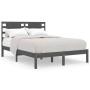 Estructura de cama madera maciza de pino gris 140x190 cm de vidaXL, Camas y somieres - Ref: Foro24-3104200, Precio: 148,09 €,...