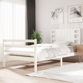 Estructura de cama madera maciza de pino 90x200 cm de vidaXL, Camas y somieres - Ref: Foro24-3104269, Precio: 120,88 €, Descu...