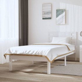 Estructura de cama madera maciza de pino blanco 90x200 cm de vidaXL, Camas y somieres - Ref: Foro24-3104204, Precio: 107,46 €...