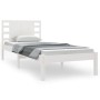 Estructura de cama madera maciza de pino blanco 90x200 cm de vidaXL, Camas y somieres - Ref: Foro24-3104204, Precio: 107,46 €...