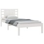 Estructura de cama madera maciza de pino blanco 90x200 cm de vidaXL, Camas y somieres - Ref: Foro24-3104204, Precio: 107,46 €...