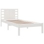 Estructura de cama madera maciza de pino blanco 90x200 cm de vidaXL, Camas y somieres - Ref: Foro24-3104204, Precio: 107,46 €...