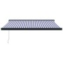 Retractable aluminum and blue and white fabric awning 3x2.5 m by vidaXL, Awnings - Ref: Foro24-3154596, Price: 576,96 €, Disc...