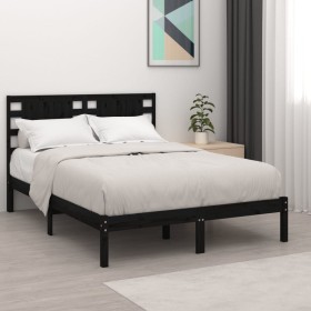 Solid black pine wood bed frame 160x200 cm by vidaXL, Beds and slatted bases - Ref: Foro24-3104232, Price: 177,99 €, Discount: %