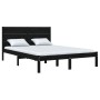 Estructura de cama madera maciza negra 120x190 cm de vidaXL, Camas y somieres - Ref: Foro24-3104127, Precio: 159,90 €, Descue...