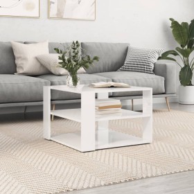 Glänzend weißer Couchtisch aus Holzwerkstoff, 59,5 x 59,5 x 40 cm von vidaXL, Couchtisch - Ref: Foro24-834251, Preis: 41,20 €...