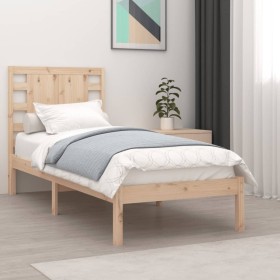 Solid pine wood bed frame 90x200 cm by vidaXL, Beds and slatted bases - Ref: Foro24-3104203, Price: 97,08 €, Discount: %