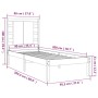 Estructura de cama de madera maciza de pino 90x200 cm de vidaXL, Camas y somieres - Ref: Foro24-3104203, Precio: 95,28 €, Des...