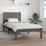 Estructura de cama madera maciza de pino gris 90x200 cm de vidaXL, Camas y somieres - Ref: Foro24-3104140, Precio: 110,82 €, ...