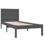 Estructura de cama madera maciza de pino gris 90x200 cm de vidaXL, Camas y somieres - Ref: Foro24-3104140, Precio: 110,82 €, ...